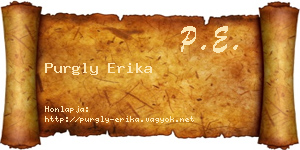 Purgly Erika névjegykártya